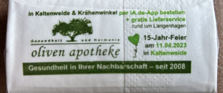 Oliven-Apotheke wird 15 Oliven-Apotheke wird 15